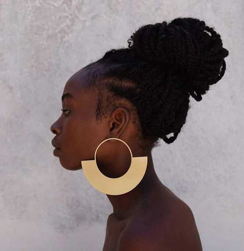 African Women Copper Drop Earrings Gold Color Round Earrings For Women Earrings Trend Jewelry Gift Wedding Jewelry Accessories